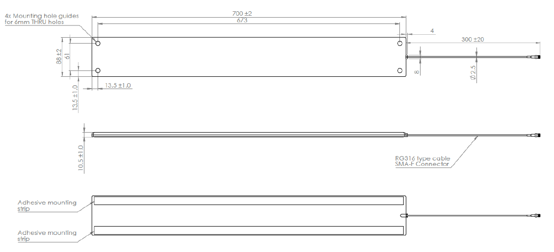 A8065HV UHF RFID Antenna Size