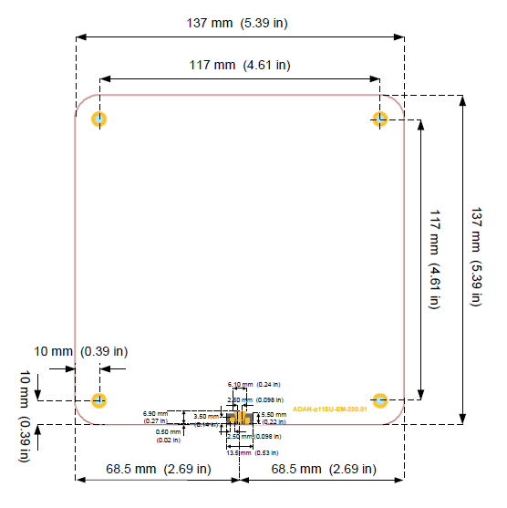 AA-P11 UHF RFID 天線尺寸