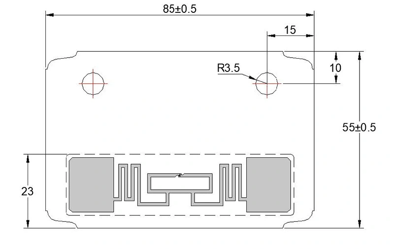 RH800H UHF RFID 標籤 尺寸