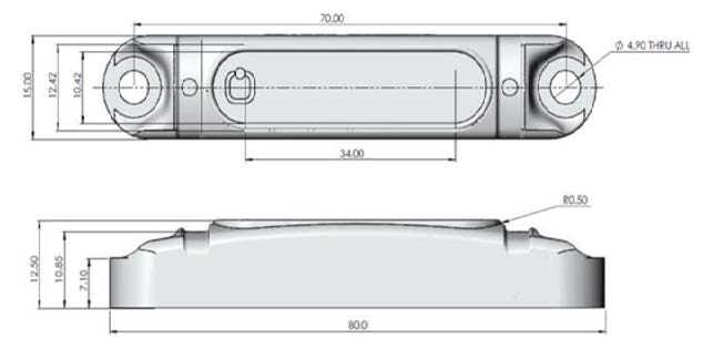 RA600M UHF RFID Tag 尺寸