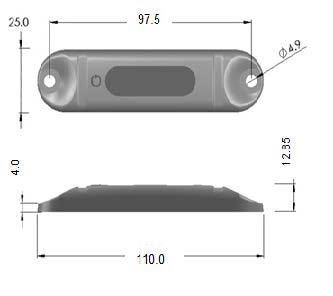 RA800M UHF RFID tag 尺寸